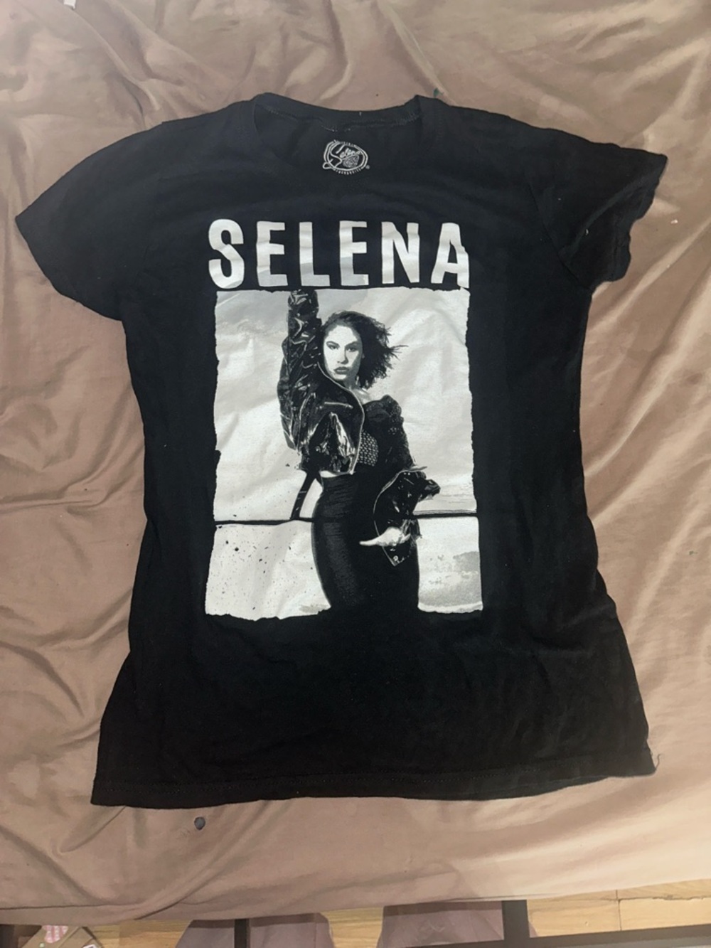 Selena Black Graphic Short Sleeve Tee